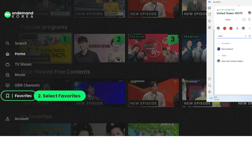 I could watch OnDemandKorea outside the USA with NordVPN