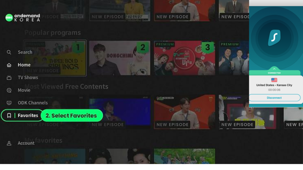 I could watch OnDemandKorea outside the USA with SurfShark
